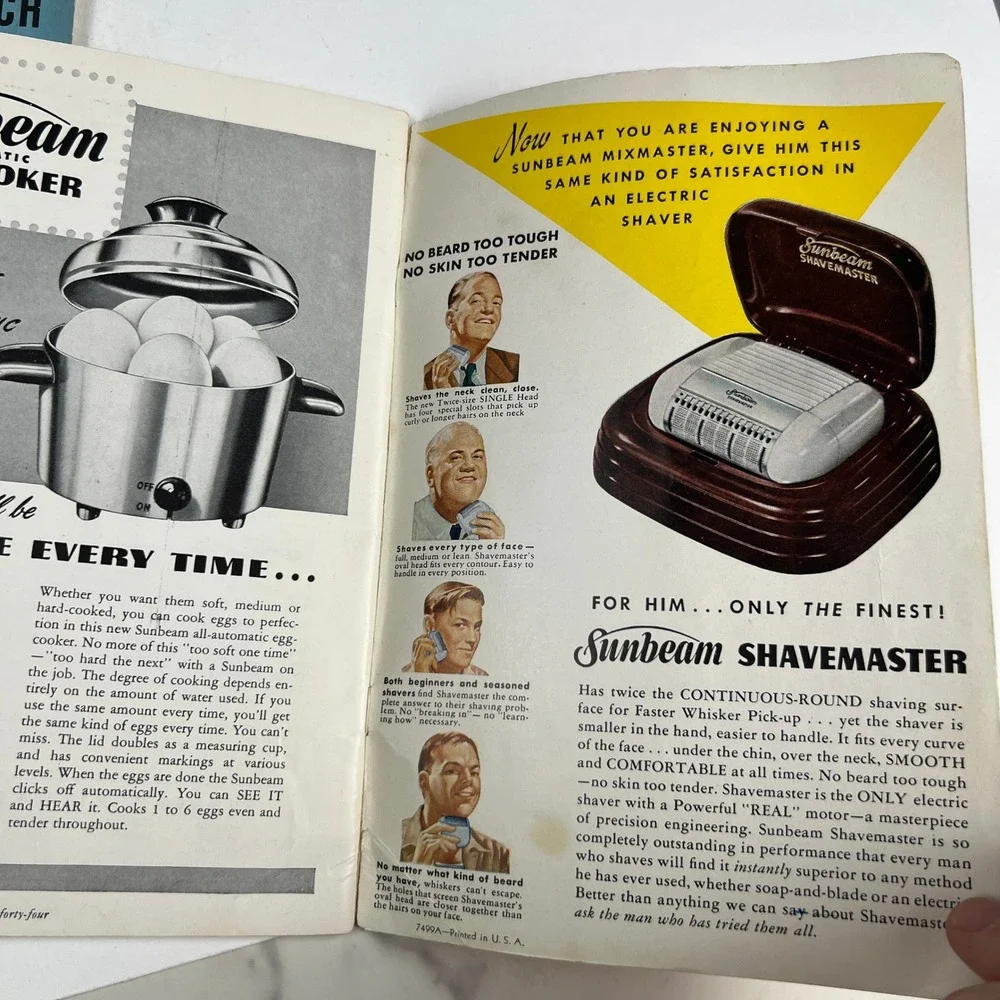 Hamilton Beach + Sunbeam Mixmaster Vintage 2pc Recipe Books Mid-Century Kitchen